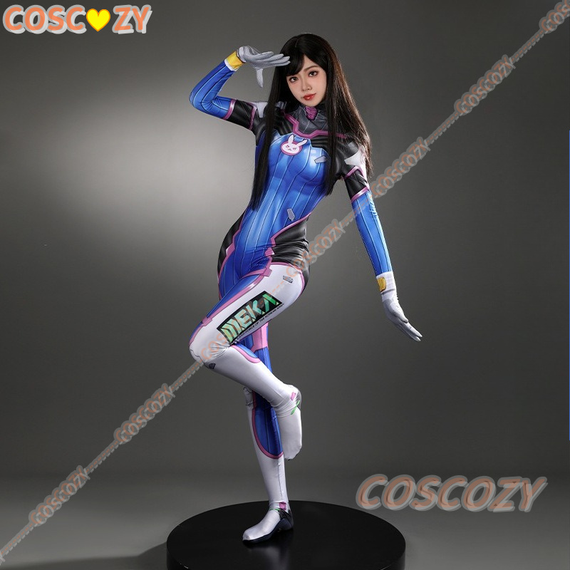 Anime Cosplay Jumpsuit - Damen Dva Cosplay Komplett-Outfit, Schießspiel-Charakter, Mecha-Stil