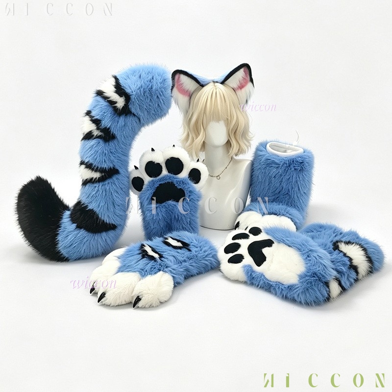 Derpyy Blaues Tiger-Fursuit-Se – Anime Cosplay Ladies Bewertung und Preis